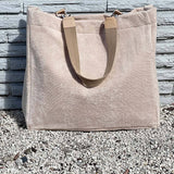 Solid Terry Plastic Lined Tote