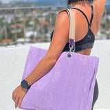 Solid Terry Plastic Lined Tote
