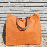 Solid Terry Plastic Lined Tote