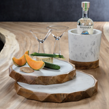 San Ramon Wood and White Marble Board