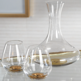 Golden Base Stemless Wine Glass