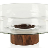 West Indies Glass Bowl on Walnut Wood Base