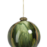 Water Color Glass Ornament Green