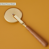 Gold and Wood Pizza Wheel