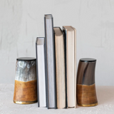 Horn & Brass Bookends, Set of 2 (Each One Will Vary)